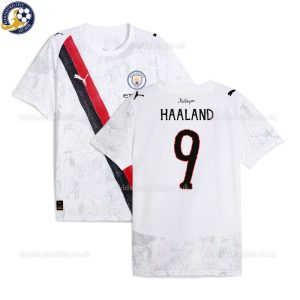 Manchester City HAALAND 9 White KidSuper Men Football Shirt 25/26 - Over View