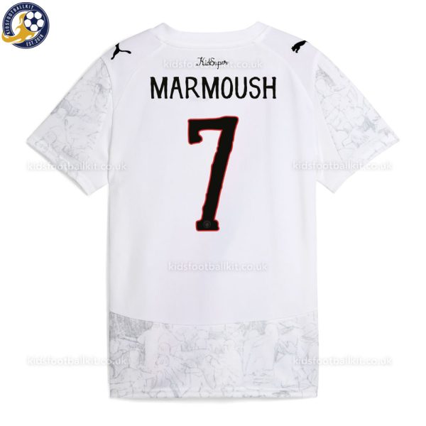 Manchester City MARMOUSH 7 White KidSuper Men Football Shirt 25/26 - Back View