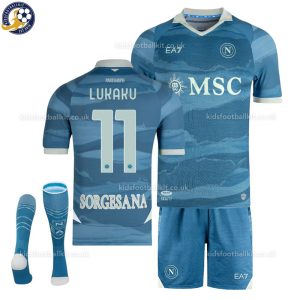 SSC Napoli LUKAKU 11 Limited Edition Kids Football Kit 2024/25 - Front view
