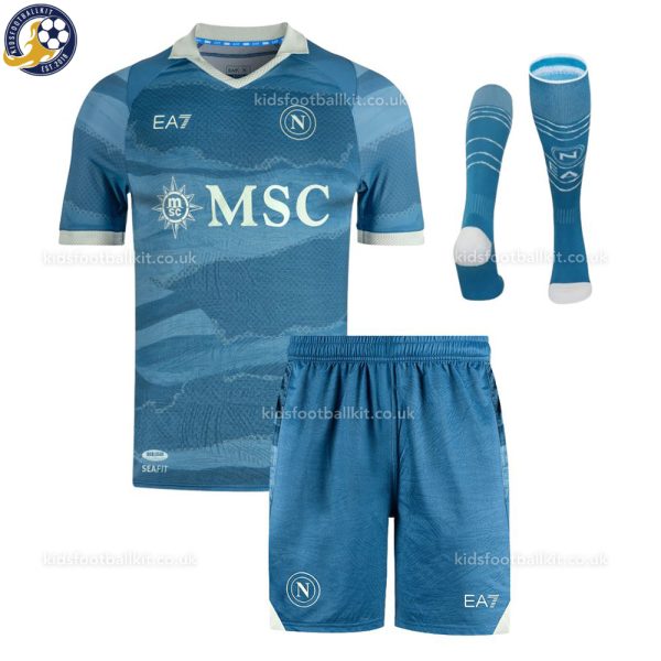 SSC Napoli Limited Edition Kids Football Kit 2024/25 - Front view