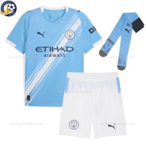 Manchester City Home Kids Football Kit 2025/26 - front view