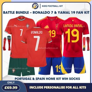 Ronaldo & Lamine Yamal Kids Football Kit Combo 1