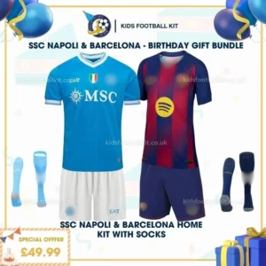 SSC-Napoli-and-Barcelona-home-Kids-Football-Kit-25_26-MCTOMINAY-8-and-LAMINE-YAMAL-10-birthday-r