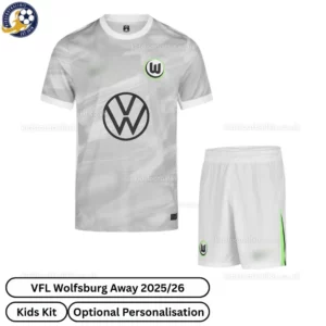 VFL Wolfsburg Away Kids Football Kit 2025_26-front view-blur