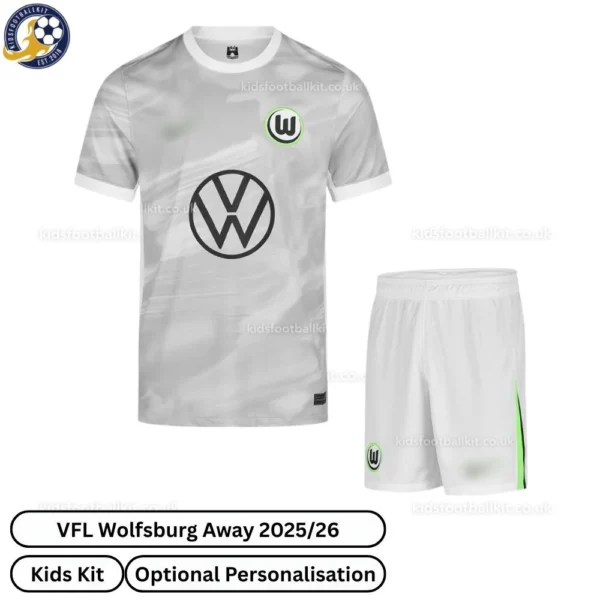 VFL Wolfsburg Away Kids Football Kit 2025_26-front view-blur