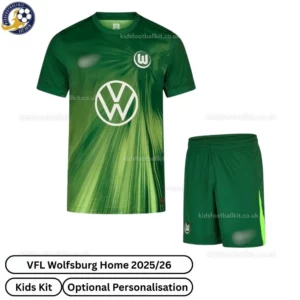 VFL Wolfsburg Home Kids Football Kit 2025_26-front view -blur