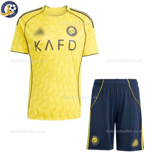 Al nassr home kids football kit 25_26-front view