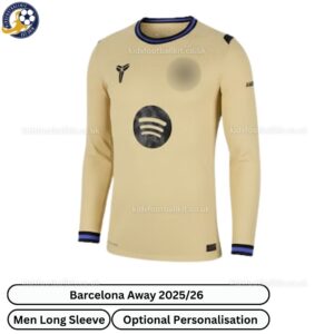 Barcelona Away Men Football Shirt 25_26- long sleeve front view