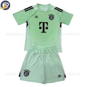 Bayern Munich Green Goalkeeper Kids Football Kit 25/26 - Front View Light