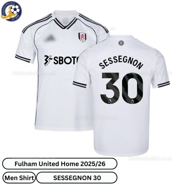 Fulham United SESSEGNON 30 Home 25 26 Men Football Shirt-over view
