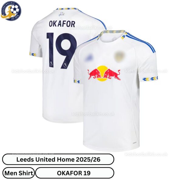 Leeds United OKAFOR 19 Home 25 26 Men Football Shirt-over view