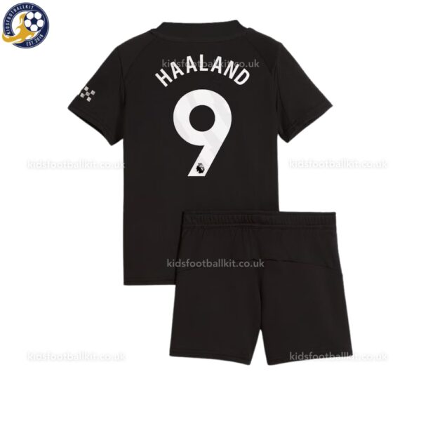 Manchester City Haaland 9 Away 25 26 Kids Football Kit -back view