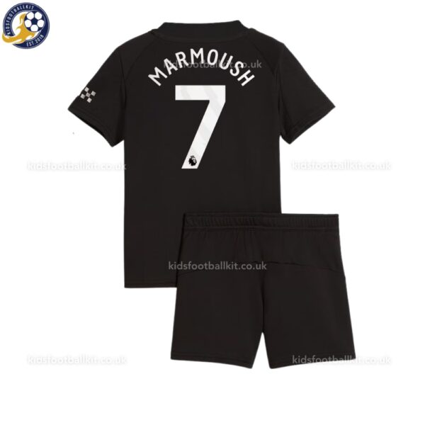Manchester City Marmoush 7 Away 25 26 Kids Football Kit -back view