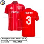 Nottingham Forest Williams 3 Home 25 26 Men Football Shirt-over view