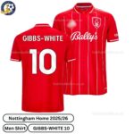 Nottingham Home Men Football Shirts 25_26 - Gibbs-White 10 - Overview