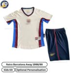 Retro Barcelona Away Kids Kit 1998_1999 - front view