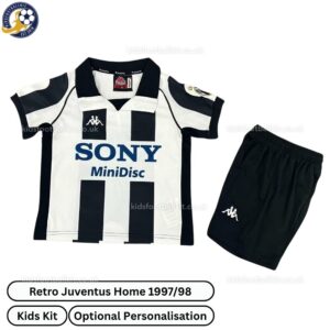 Retro Juventus Home Kids Football Kit 1997_98-front view