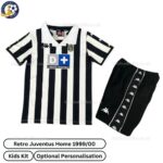 Retro Juventus Home Kids Football Kit 1999_2000-front view