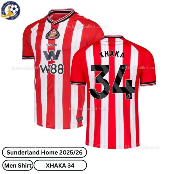 Sunderland XHAKA 34 Home 25 26 Men Football Shirt-over view