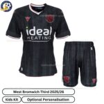West Bromwich Third kids football kit 25_26 - front view