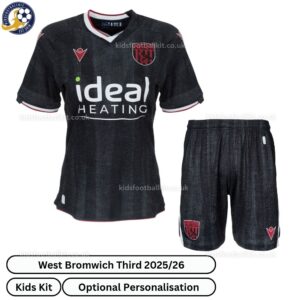 West Bromwich Third kids football kit 25_26 - front view