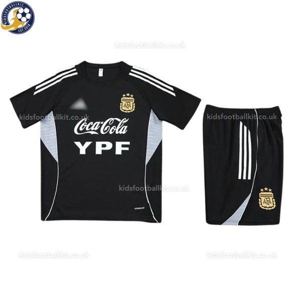 Argentina Black Training Kids Football Kit 2025/26 - Details (1)
