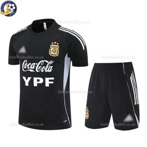 Argentina Black Training Kids Football Kit 2025/26 - Front View