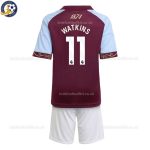 Aston Villa WATKINS 11 Home Kids Football Kit 2025/26 - Back View