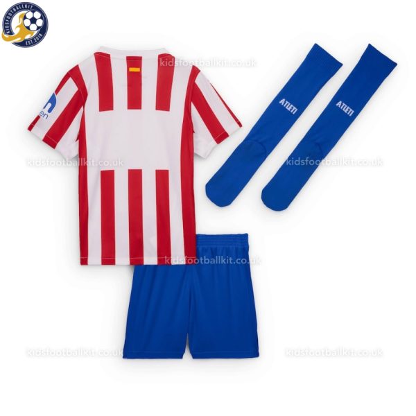 Atletico Madrid Home Kids Football Kit 2025/26 - Back view