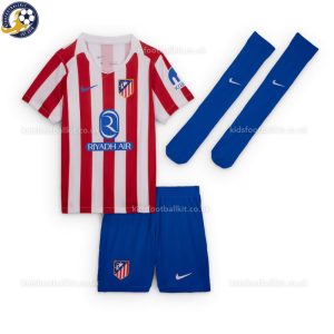 Atletico Madrid Home Kids Football Kit 2025/26 - Front view