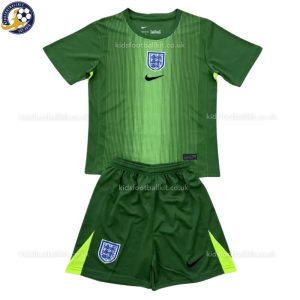 England Green Goalkeeper Kids Football Kit 2025/26 - Front View