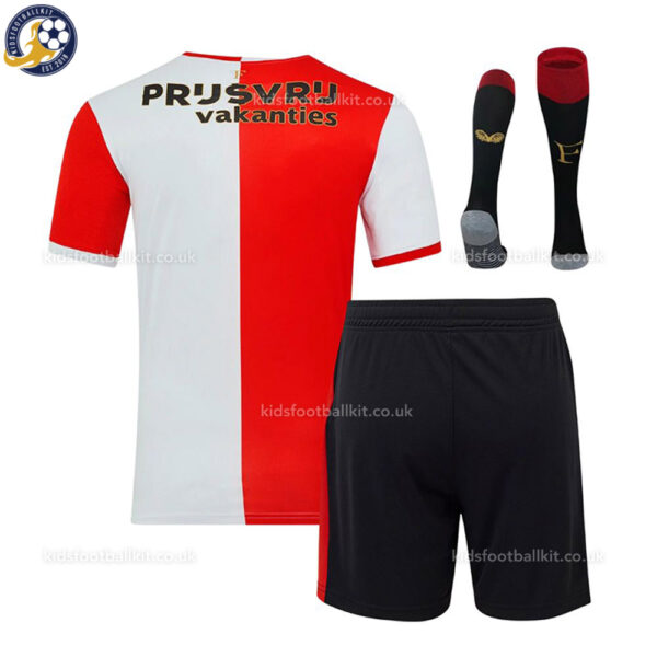 Feyenoord Home Kids Football Kit 2025/26 (With Socks) - Back View