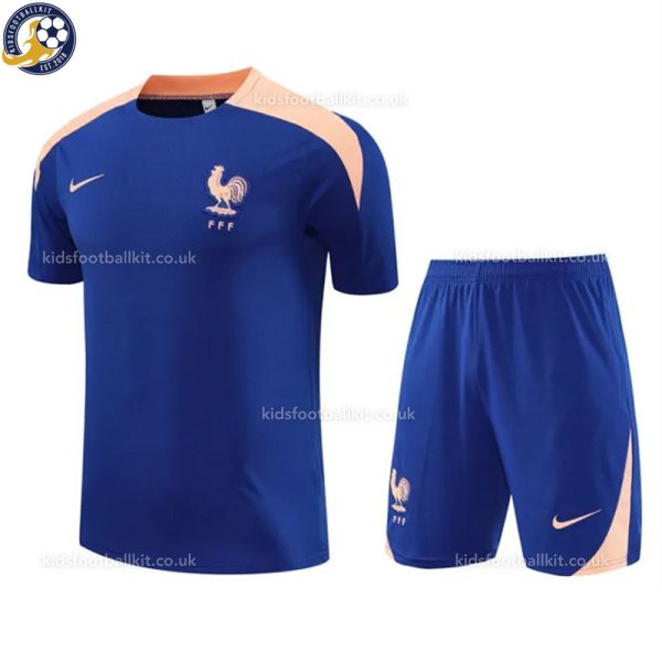 France Blue Training Kids Football Kit 2025/26 - Front View