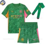 Manchester City Green Goalkeeper Kids Football Kit 2025/26 (With Socks) - Front view