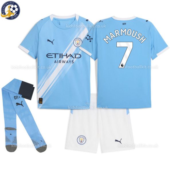 Manchester City MARMOUSH 7 Home Kids Football Kit 25/26 - Over View