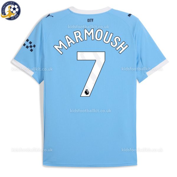 Man City MARMOUSH 7 Home Men Football Shirt 25/26 - Back View
