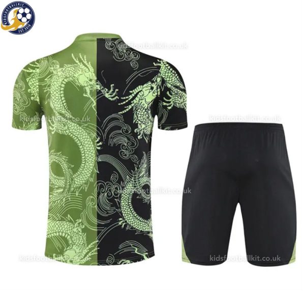 Real Madrid Black Green Special Edition Kids Football Kit 2025/26 - Back View