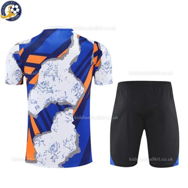Real Madrid Orange White Special Edition Kids Football Kit 2025/26 - Back View