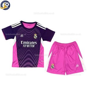 Real Madrid Purple Goalkeeper Kids Football Kit 2025/26 - Front View