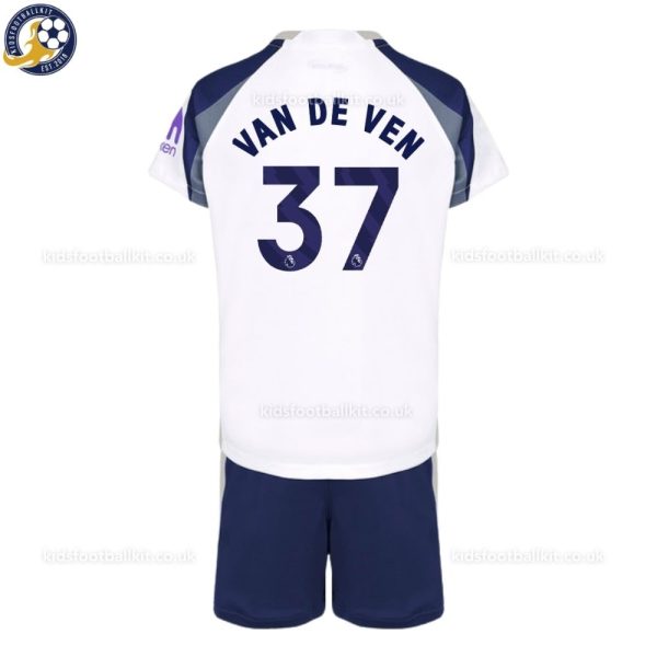 Tottenham Hotspur VAN DE VEN 37 Home Kids Football Kit 2025/26 - Back View