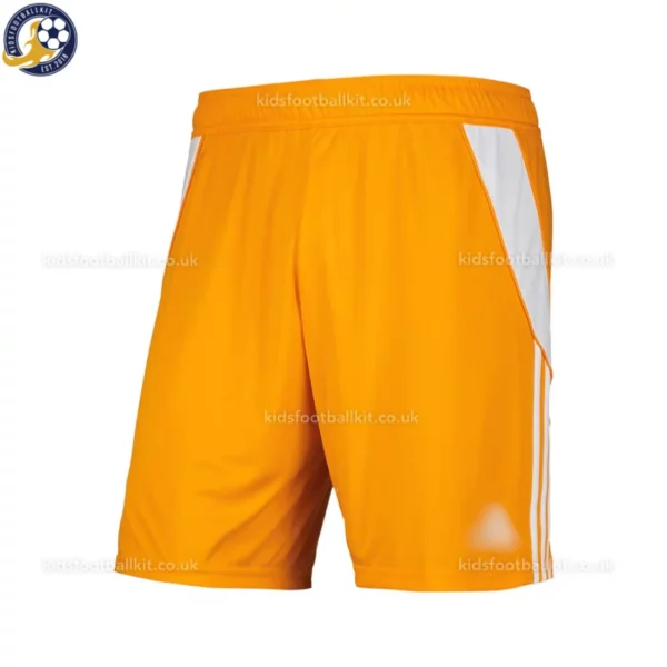 Leeds United Goalkeeper Kids Football Kit 2025_26 (No Socks) – Orange-front view of short
