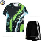 Real Madrid Black Green Special Edition Kids Football Kit 25_26-back view
