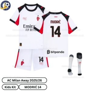 AC Milan Away Kids Football Kit 2025_26 - MODRIĆ 14-over view-b