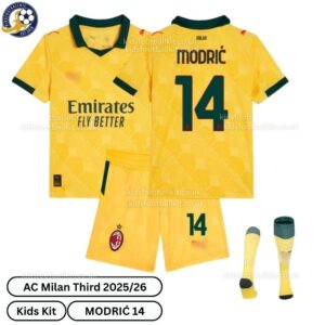 AC Milan Third Kids Football Kit 2025_26 – MODRIĆ 14-over view-b