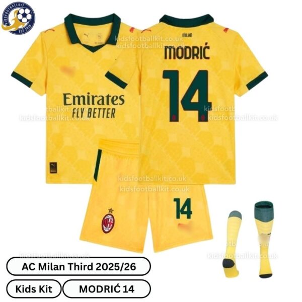 AC Milan Third Kids Football Kit 2025_26 – MODRIĆ 14-over view-b