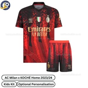 AC Milan x KOCHÉ Home Kids Football Kit 2023_24 (No Socks)-front view-b