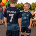 Al Nassr RONALDO 7 Away Kids Football Kit 2025/26 (2)