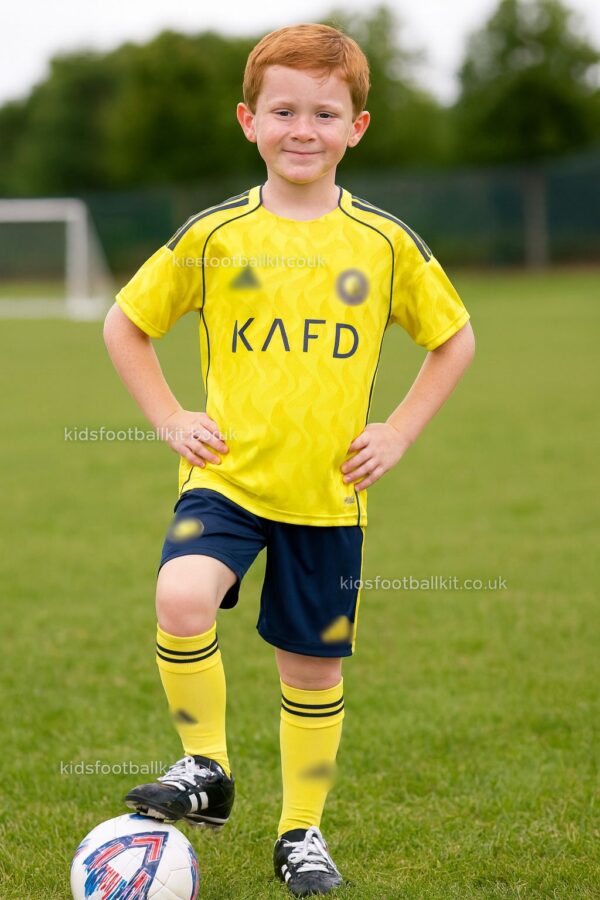 Al Nassr RONALDO 7 Home Kids Football Kit 2025/26 - (2)