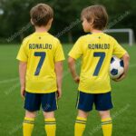 Al Nassr RONALDO 7 Home Kids Football Kit 2025/26 - (1)