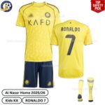 Al Nassr Home Kids Football Kit 202526 – RONALDO 7 - safety